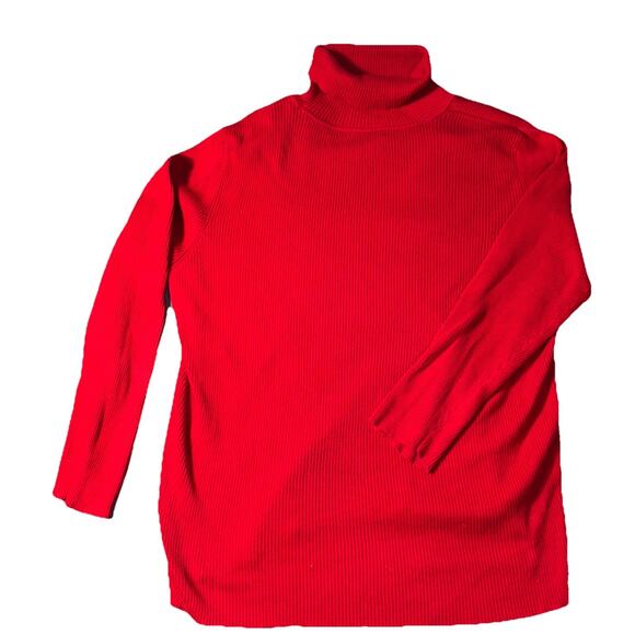 Lauren Ralph Lauren womens Sz 3X Red Ribbed Turtleneck - Picture 2 of 10